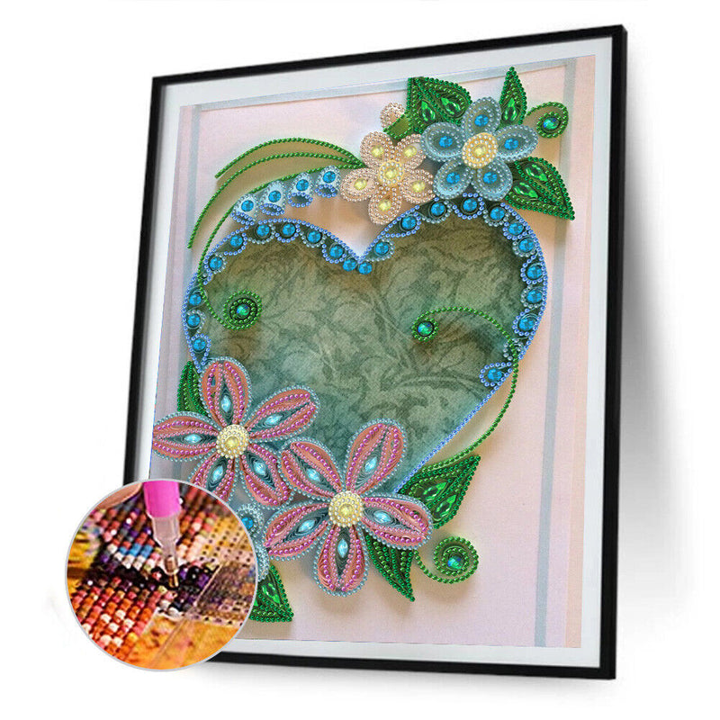 5D DIY Flower Heart Part Special Shaped Diamond Painting Mosaic Art Handicraft