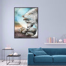 5D DIY Diamond Painting Wolf Full Round Rhinestones Mosaic Home Decor