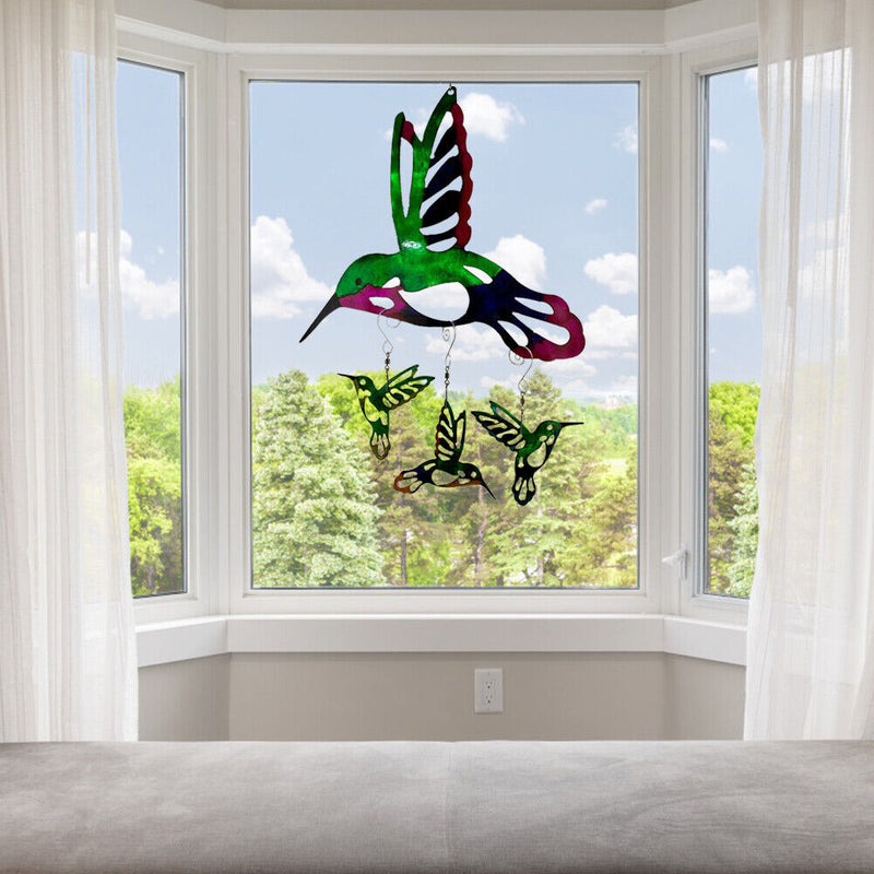 Metal Hummingbird Hanging Pendant Yard Garden Window Balcony Ornament Decoration
