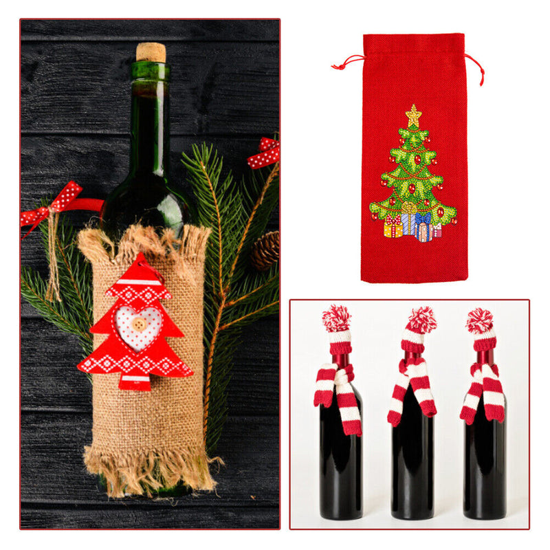 DIY Special Drill Diamond Painting Christmas Wine Bottle Covers (TB004) Newly