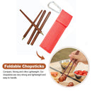 Folding Chopsticks Outdoor Camping Picnic Portable Tableware (Mahogany) Newly
