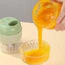 4 in 1 Handheld Electric Vegetable Cutter Set Garlic Meat Mud Masher Wireless n: