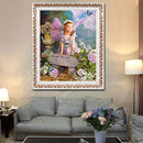 DIY Diamond Painting Cross Stitch Angle Girl In Flowers Diamond Embroidery