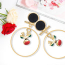 Fashion Women Circle Swimming Earrings Christmas Earrings Jewelry Gift (2)