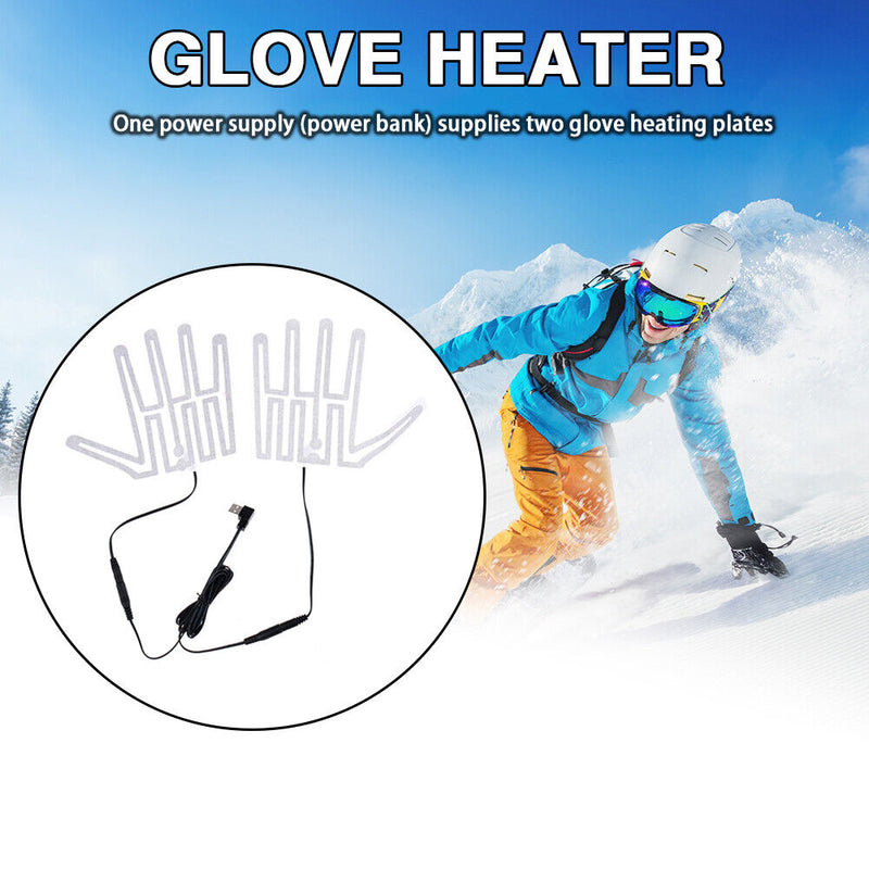 1 Pair 5V Carbon Fiber USB Gloves Heated Pads Winter Thermal Handheld Warm Heater