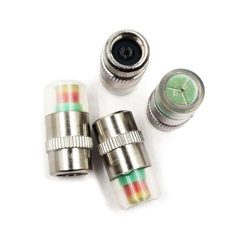 4x Car Tire Pressure Gauge Cap Monitoring Automotive Alert Detection Valve Caps