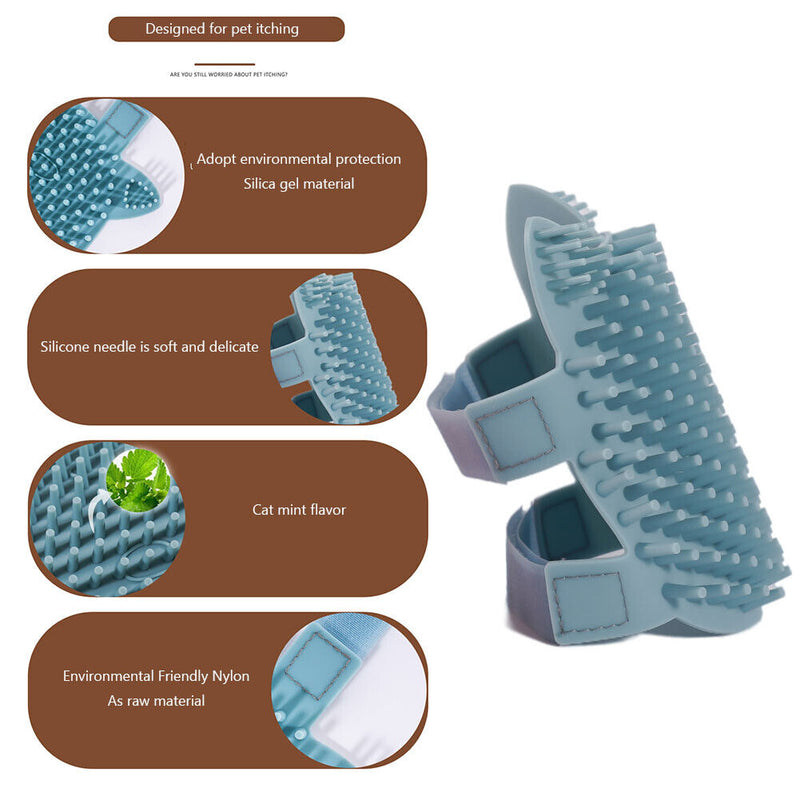 Cat Corner Scratching Rubbing Brush Massage Comb Scratcher Pet Toys (Blue) Newly