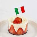 Italy Toothpick Flags - Mini Stick Cupcake Toppers & Country Party Decors