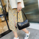 Retro Alligator PU Leather Handbag Women Casual Totes Shoulder Bag (Black)