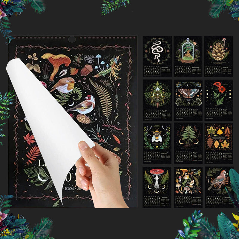 Dark Forest 2022 Lunar Calendar - Moon Phases Hanging Calendar Decoration