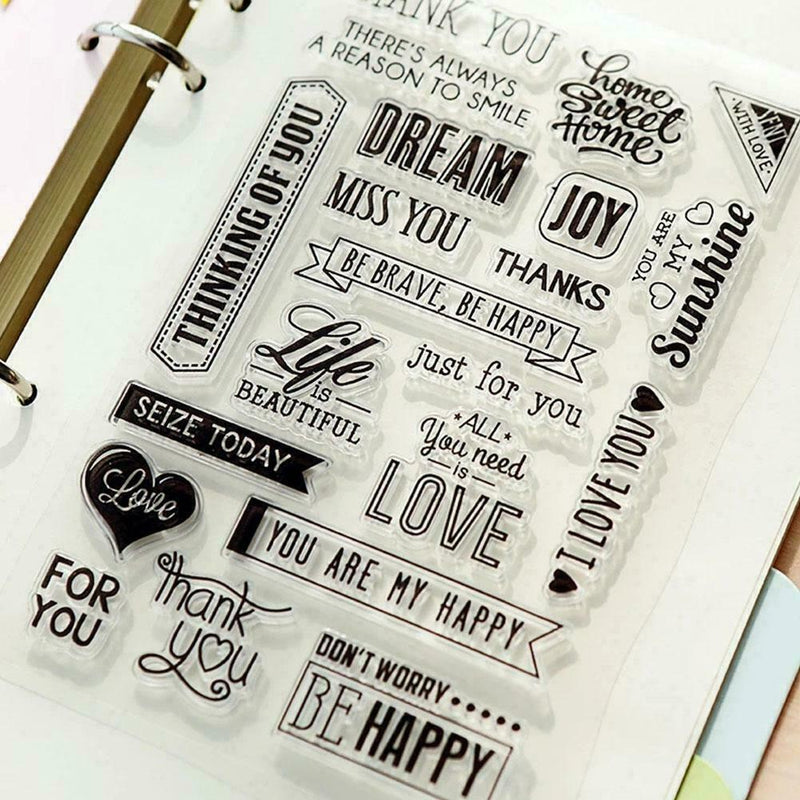 Happy Birthday Silicone Clear Stamp Transparents Rubber Scrapbookings DIY U7G4