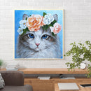 Handmade DIY Full Round Drill Diamond Painting 5D Cat Poster Kit for Home