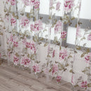 Peony Tulle Curtains for Living Room Floral Window Sheer Curtain (Pink) Newly