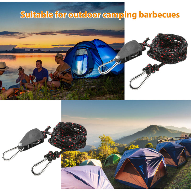 Adjustable Rope Hanger Tent Wind Rope Pulley Ratchet Hanger for Camping Outdo