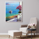 Paint By Numbers DIY Beach Boat Painted on Canvas Oil Art Craft Home Wall Decor
