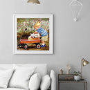 Full Embroidery DIY Canvas Stamped 11CT Cross Stitch Boy with Dogs Ornaments Kit
