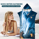 Hooded Cloak Beach Towel Printed Swimming Bath Towel Microfiber Bathing Bathr