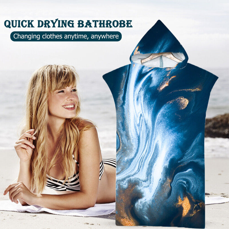 Hooded Cloak Beach Towel Printed Swimming Bath Towel Microfiber Bathing Bathr