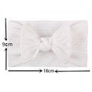 Soft Nylon Baby Headband Bows Newborn Girls Infant Turban Hairband (White) Newly