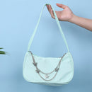 Fashion Women Pure Color Butterfly Chain Underarm Bag Hobos Handbag (Green)