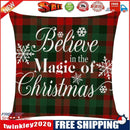 Christmas Pattern Linen Pillowcase Soft Throw Pillow Case Sofa Cushion (5)