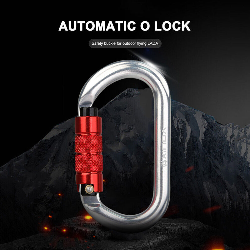 25KN O Shape Safety Auto Master Lock Carabiner Outdoor Rock Climbing Buckle