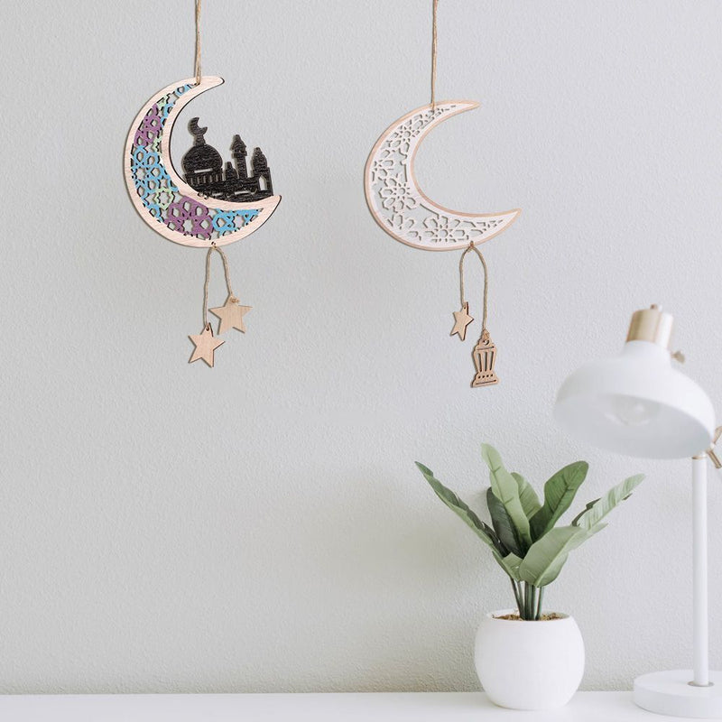 Wooden Kareem Eid Hanging Pendant DIY Craft Home Decorations Mubarak Ornament