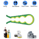 4 in 1 Lid Jar Opener Nonslip Can Bottle Opener Kitchen Tool (Green Yellow)