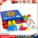 155pcs Wood Jigsaw Puzzle Board Set Tangram Kids Colorful Educational Toys Newly