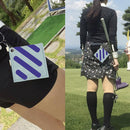 Golf Ball Cleaning Bag with Buckle Double-Sided Golf Wiping Towel (Blue)