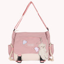 Harajuku Handbags for Women Pendant Casual Shoulder Bag Zipper Pocket for Travel