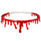 Style Party Dress Red Blood Drip Necklace Punk Choker Halloween Deathrock