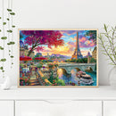 Riverside Tower Oil Paint By Numbers Kit DIY Handpainted on Canvas Wall Art