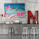 Hand Painted Oil Paint by Numbers DIY Flower Bird Drawing Wall Decoration Gift