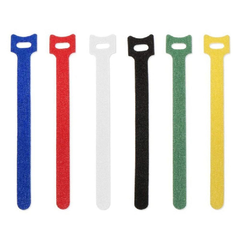 10pcs Durable Self Adhesive Cable Fastener Tape Wire Loops Strap (Yellow)