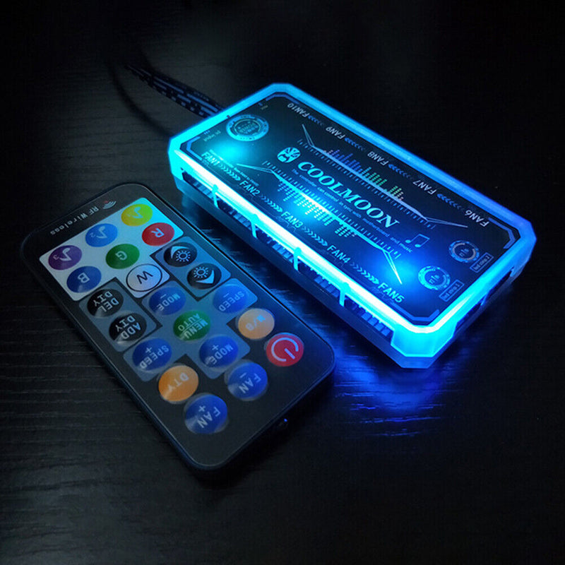 RGB Fan Controller 12cm Remote Control Computer Case PC Cooling Chassis  Newly