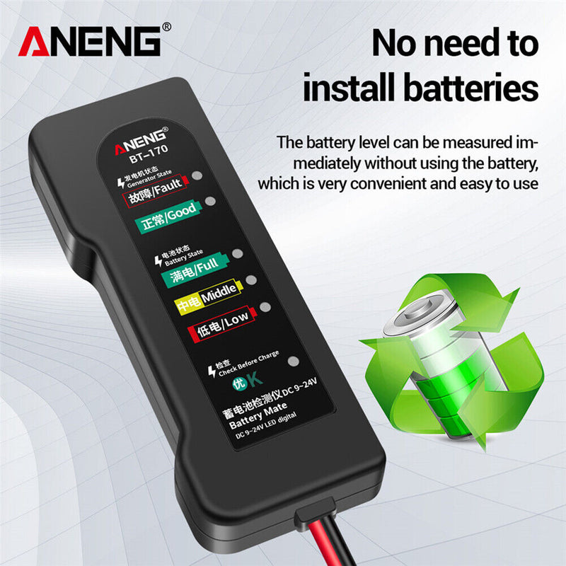 ANENG 12V Universal Car Battery Tester Electric Scooter Fault Diagnostic Tools