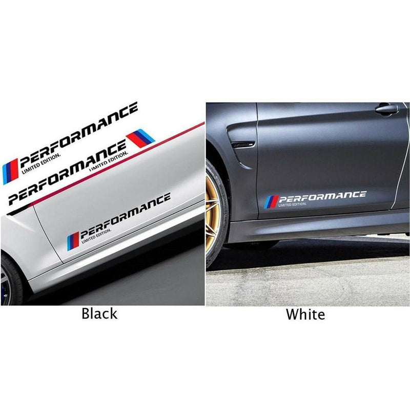 4pcs Car Stickers M Performance Limited Edition Side Door Decals (Black)
