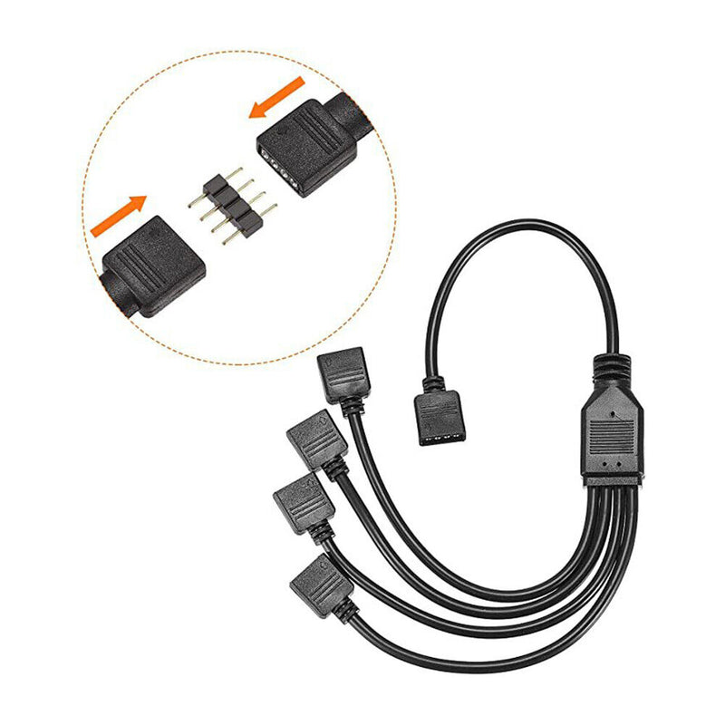 1 To 4 4pin Extension Cable 12V 30cm Power Splitter Extension Cable for Asu