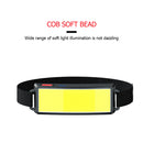 Portable Headlamp COB LED Headlight Flashlight USB Rechargeable Outdoor Hea