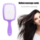 Hollow Detangling Hairdressing Comb Wet Dry Hair Scalp Plate Combs (Purple)
