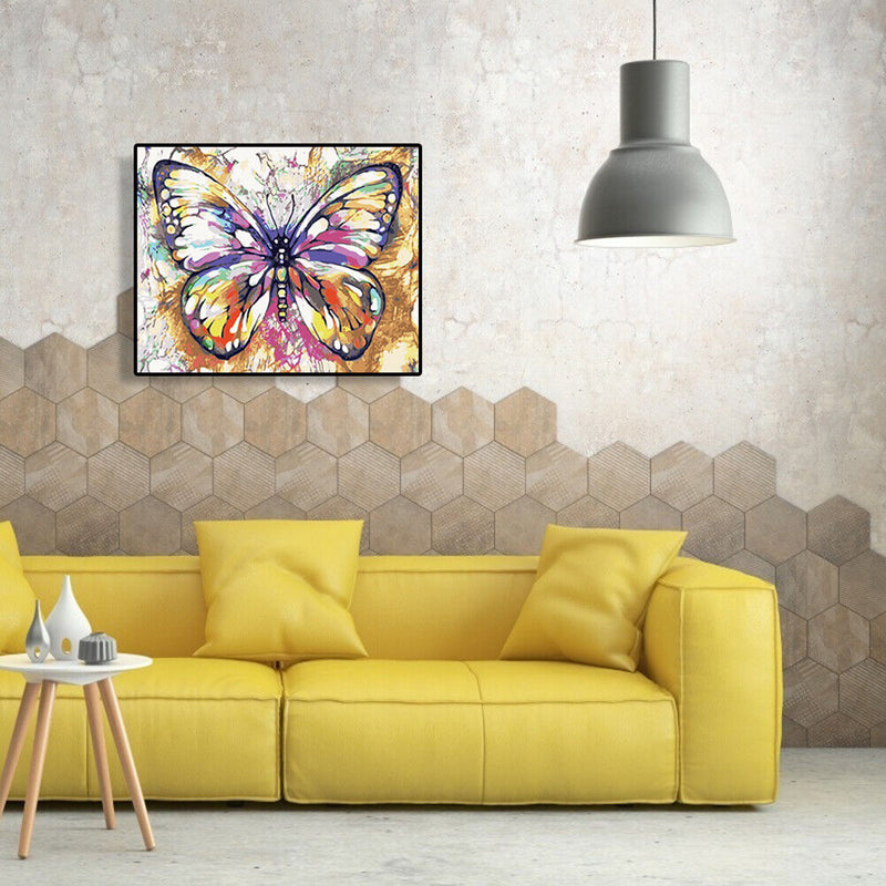 DIY Pictures By Numbers Butterfly Kits Acrylic Paints Coloring Oil Painting