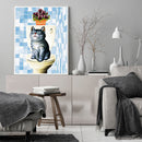 Cute Cat Oil Paint by Numbers Hand Painted Frameless Picture Home Ornament Kit