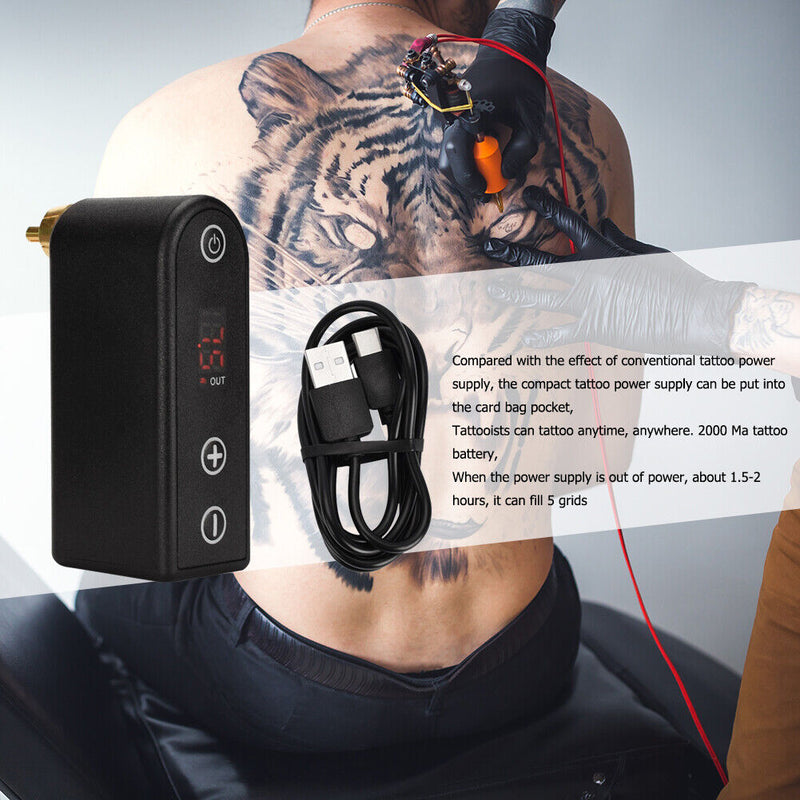 Wireless Tattoo Power Supply RCA Connector Mini Digital Tattoo Battery Power