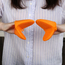 2pcs Silicone Anti-Slip Oven Gloves Heat Resistant Cooking Glove (Orange)