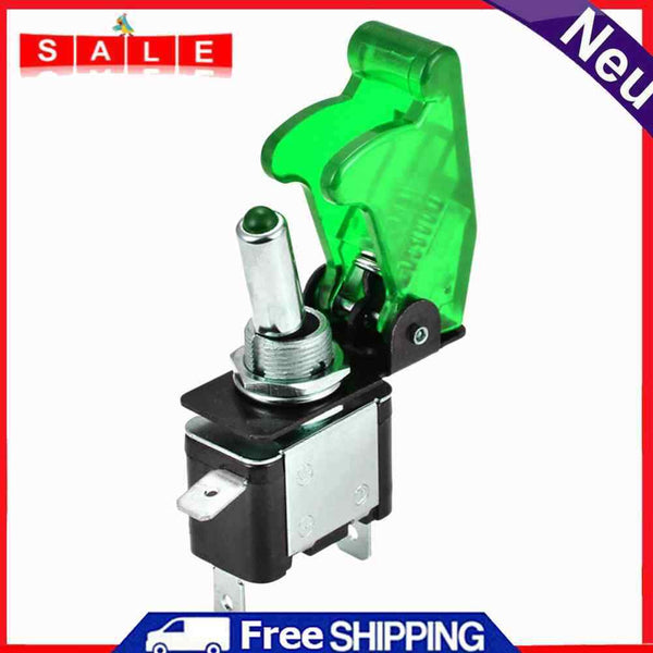 12V 20A Car Illuminated LED Toggle Switch Control ON/OFF+Aircraft Missile Cover