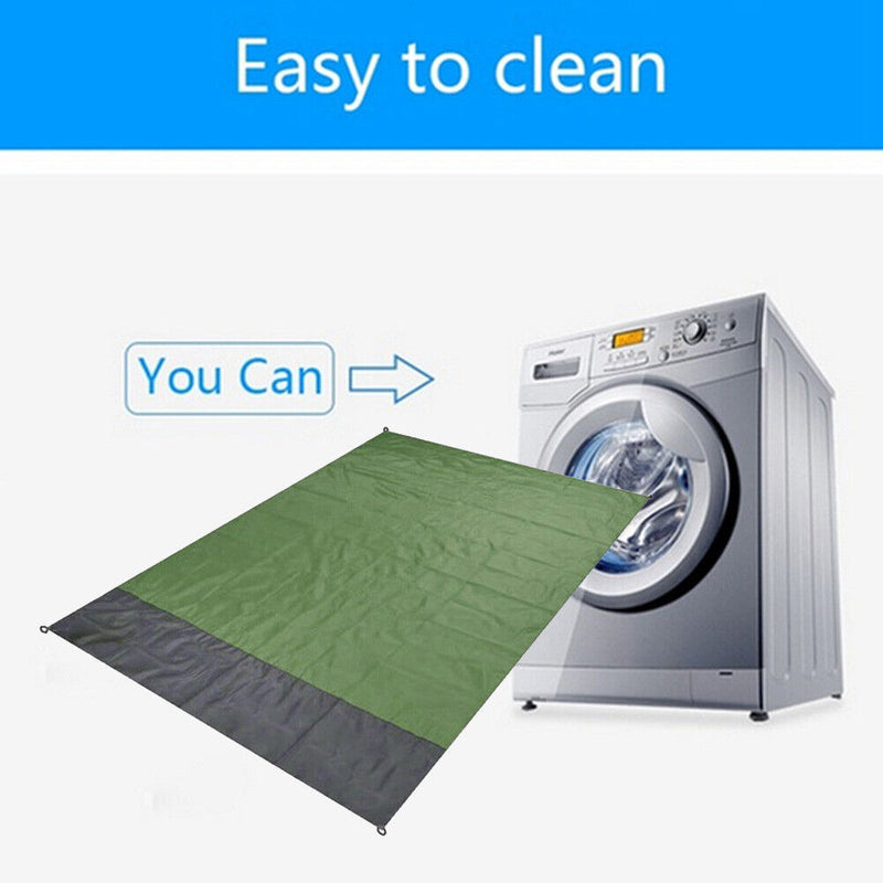 Waterproof Mat Foldable Picnic Beach Sitting Pad Kit (Army Green 210x200cm)