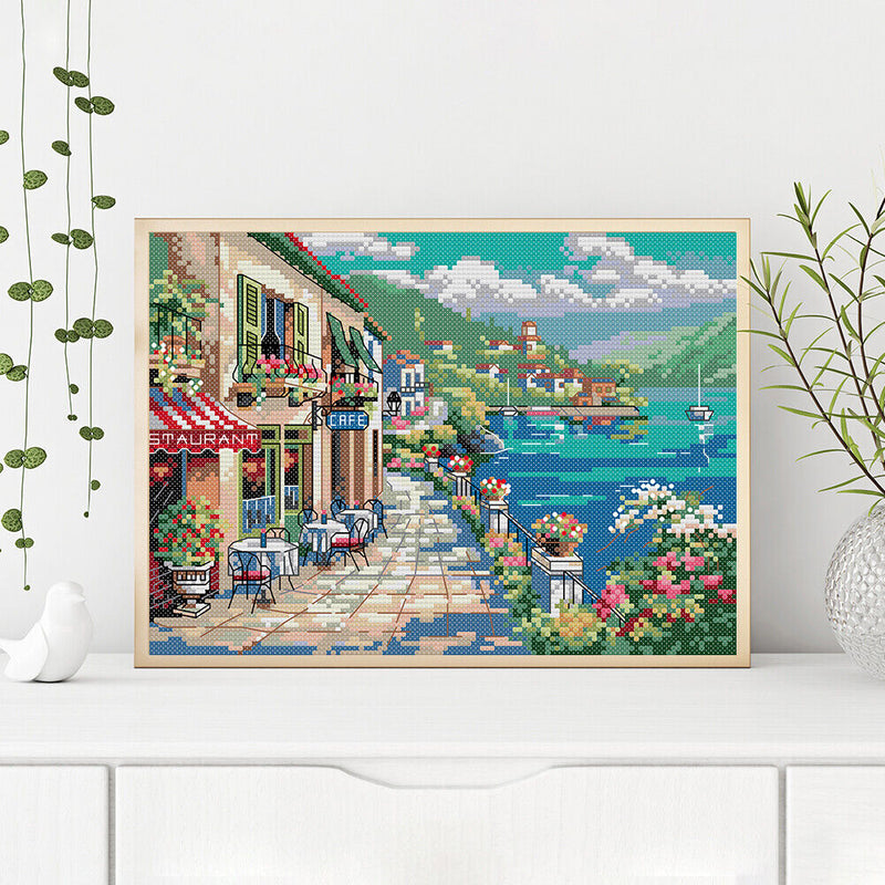Full Embroidery Scene Printed Cross Stitch 14CT Cotton DIY Kit (FA137)