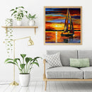 Sunset Sailboat Oil Paint By Numbers Kits Canvas Picture DIY Wall Art Craft