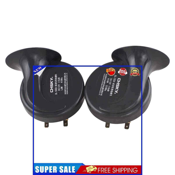1 Pair Car Horns Loud 12V 105dB Motorcycle Snail Sound Horn Waterproof Trumpet